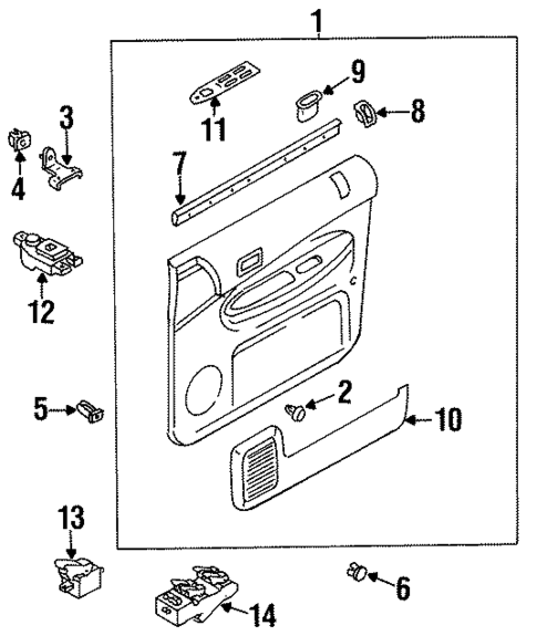 Interior Trim - Front Door for 1998 Mazda MPV #0
