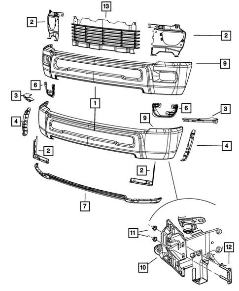 Front Bumper and Fascia for 2014 Ram 2500 #0