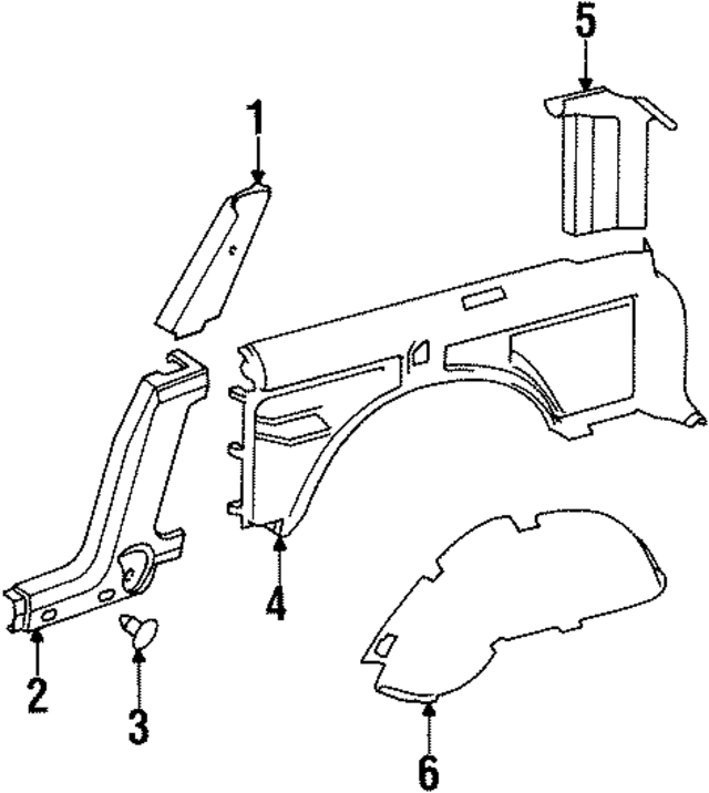 6504995AA - Body: Body C-Pillar Trim Panel Clip for Mopar Image