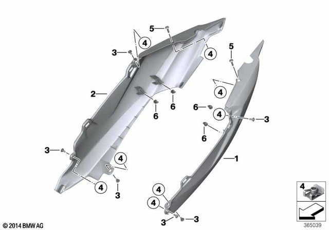 46638546101 - Frame and Mounting Parts: Trim Cover, Helmet Compartment, Left - Rohteil/blank for BMW-Motorrad Image image