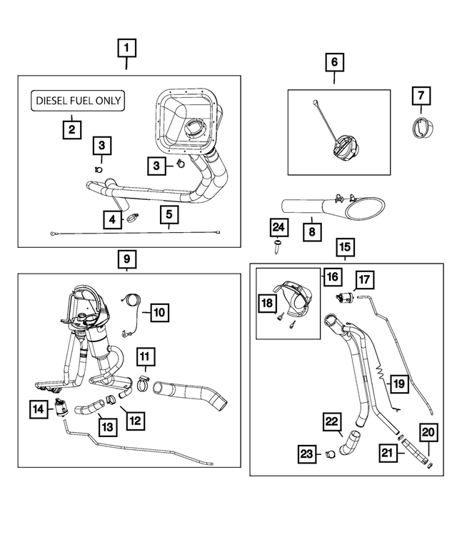 68175323AA - : Fuel Filler Hose for Ram: 3500 Image