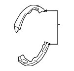 9Y0698533AB - Brakes: Park Brake Shoes for Porsche: Cayenne, Panamera Image