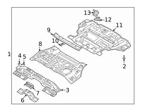 Rear Floor & Rails for 2022 Hyundai Santa Fe #0