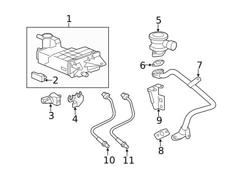 Evaporative System for 2011 Cadillac SRX #0