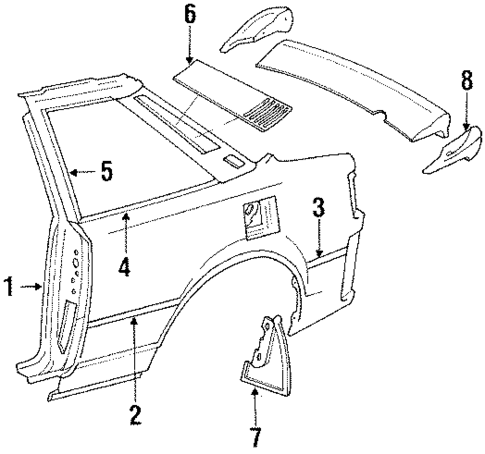 Exterior Trim - Quarter Panel for 1987 Toyota Celica #0