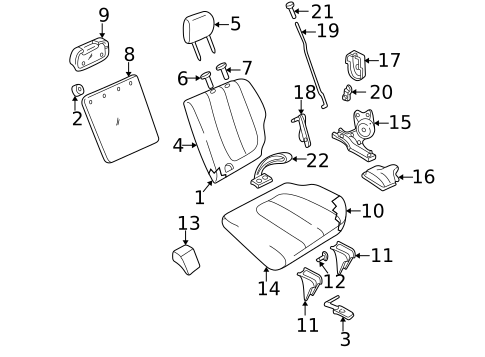 Rear Seat Components for 2003 Suzuki Grand Vitara #0