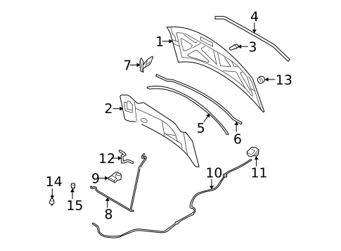 Hood & Components for 2010 Lincoln MKX #0