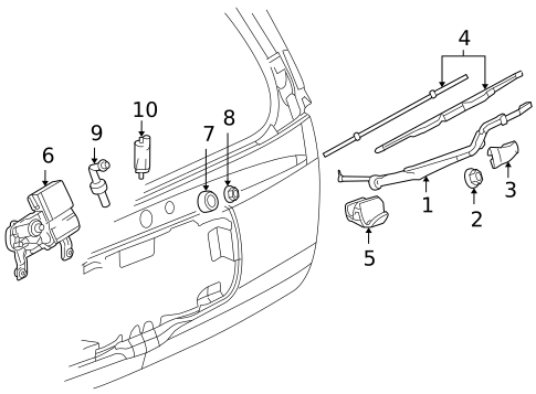 Rear Wiper Components for 2005 Buick Rainier #0