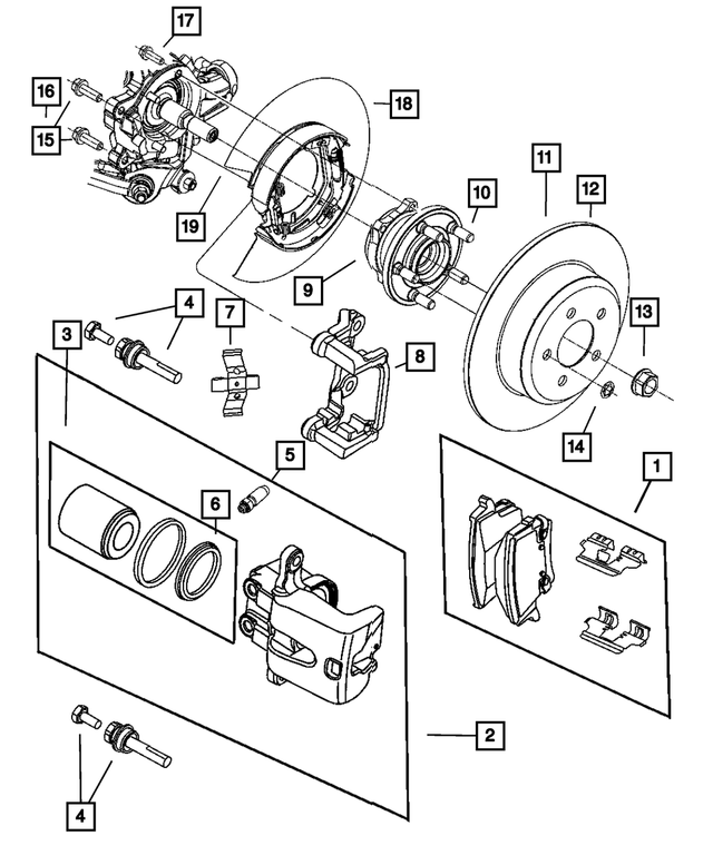 V2012566AC - Service Brakes: Rear Disc Brake Pad Kit for Mopar Image