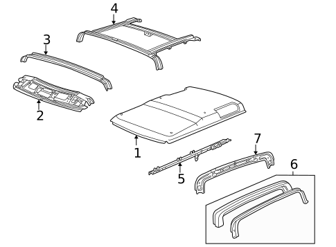 Roof & Components for 2002 Land Rover Discovery #0
