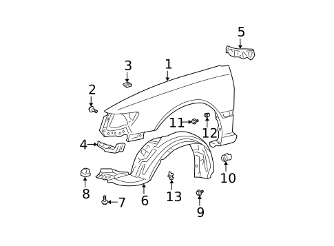 Fender & Components for 1999 Toyota Solara #0