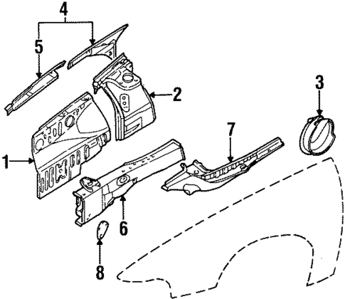 Structural Components & Rails for 1993 Subaru SVX #0