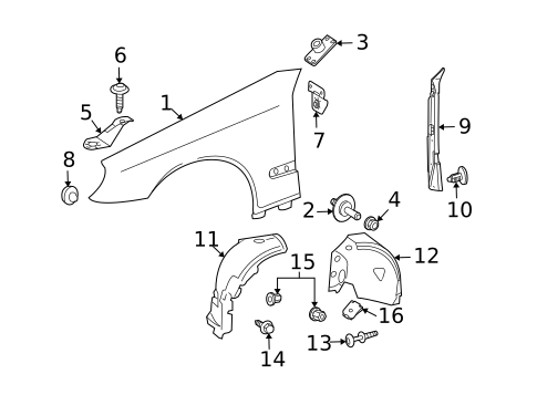 Fender & Components for 2006 Mercedes-Benz CLS55 AMG #0