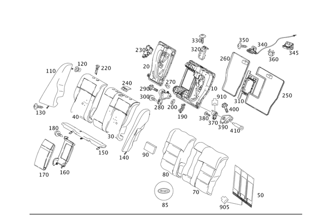 2128200998 - Rear Seat: Heater Pad for Mercedes-Benz Image image