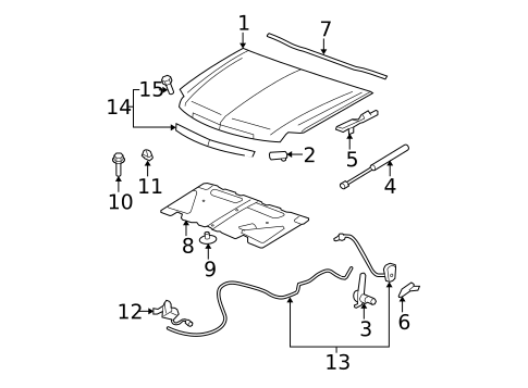 Hood & Components for 2012 Cadillac Escalade #0
