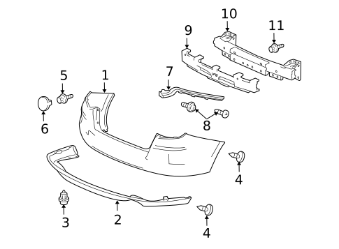 Bumper & Components - Rear for 2010 Honda Accord Crosstour #0
