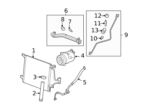 Condenser, Compressor & Lines for 2008 Saturn Sky #0