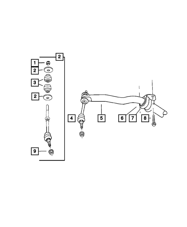 52013406AA - Front Suspension &amp; Drive: Stabilizer Bar Bushing for Mopar Image