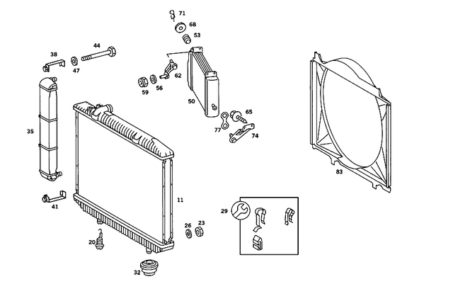 1265004903 - Radiator: Radiator for Mercedes-Benz: 560SEL Image image