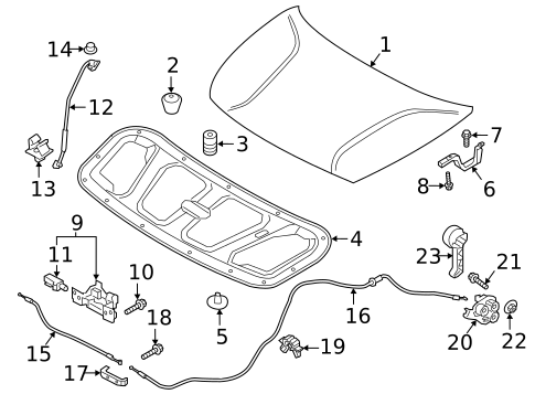 Hood & Components for 2018 Kia Niro #0