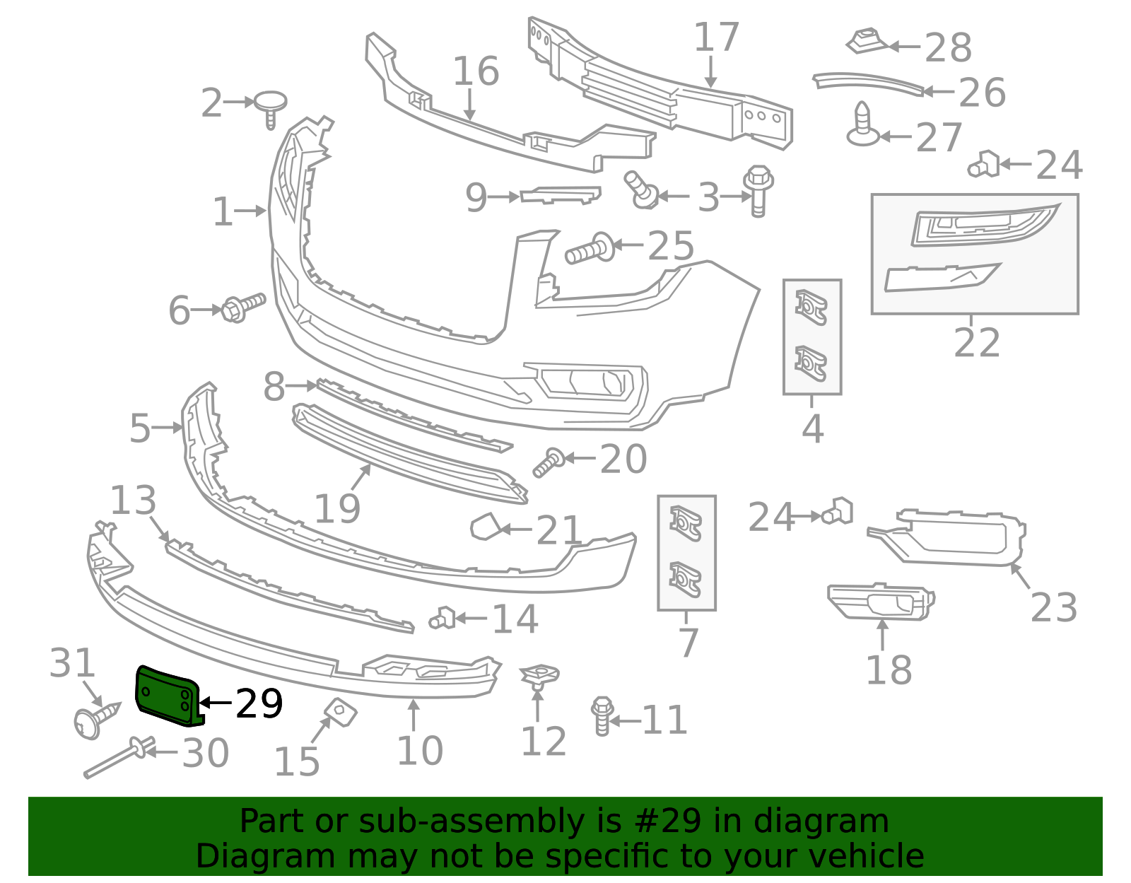 2013-2017 GMC Front License Plate Bracket 22757027 | TascaParts.com