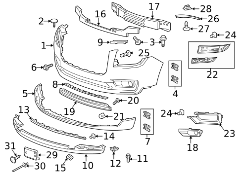 Bumper & Components - Front for 2017 GMC Acadia Limited #0