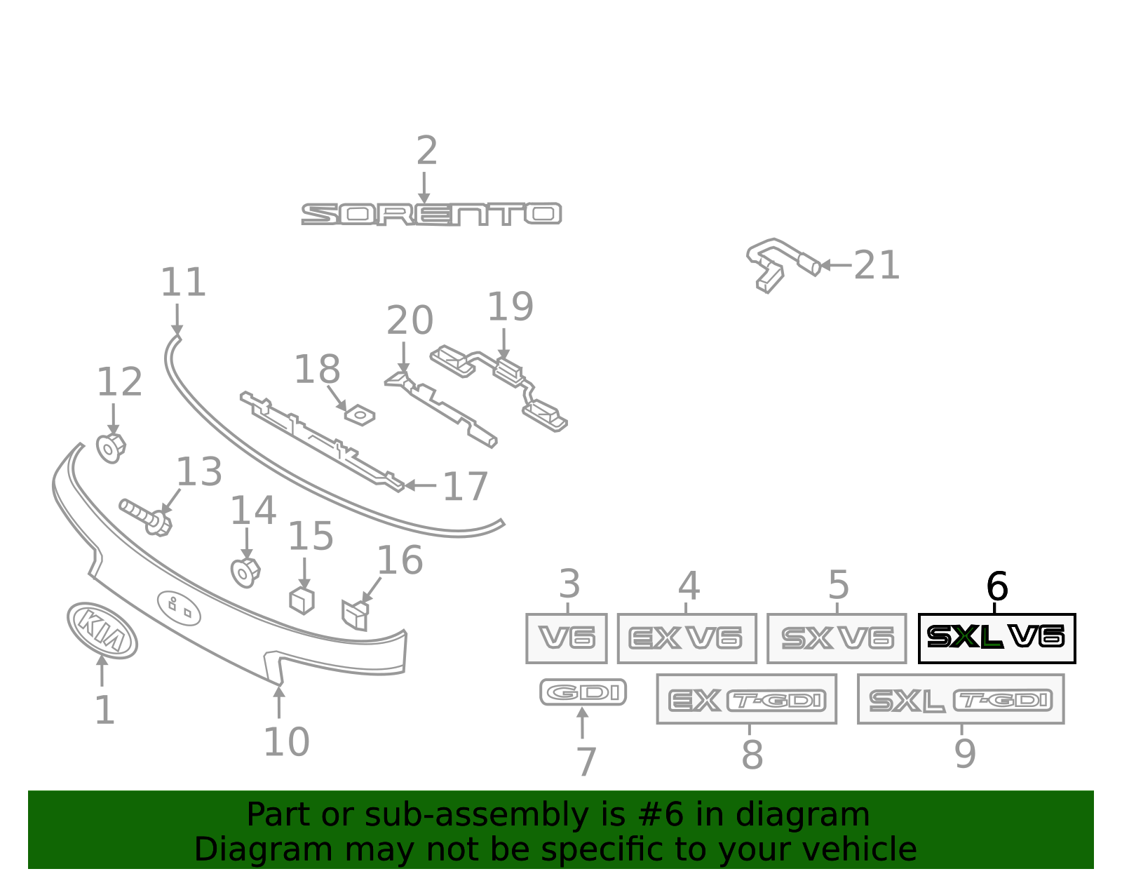 86313-C6000 - Nameplate 2016-2019 Kia Sorento | Kia.Parts Store