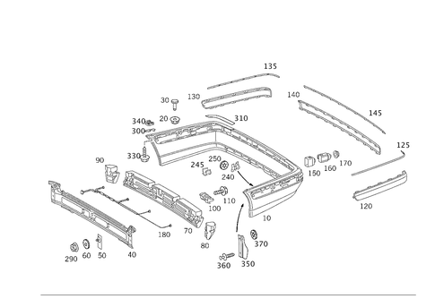 Rear Bumper for 2000 Mercedes-Benz E 430 #0