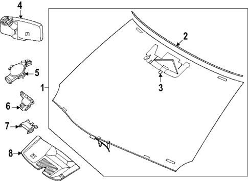 Glass - Windshield for 2025 Nissan Murano #0