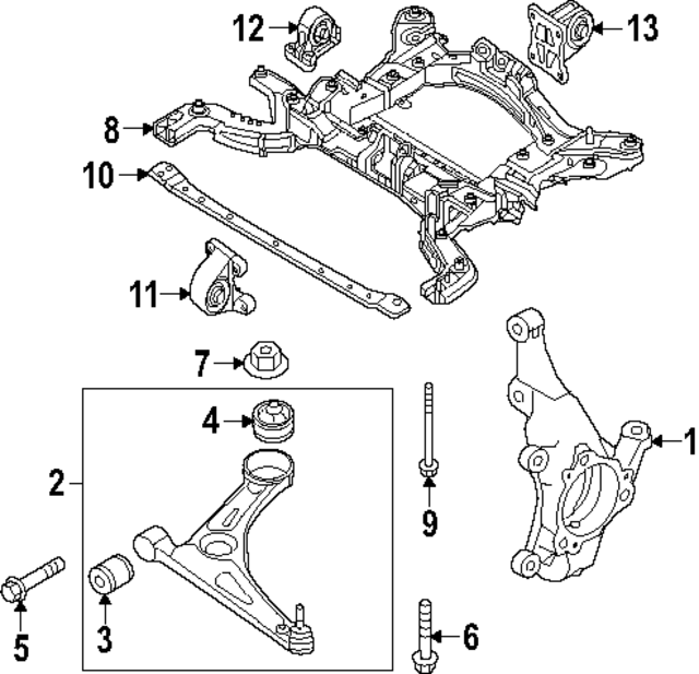 62419GI000 - : Suspension Cross-Member Mount Bolt for Hyundai Image
