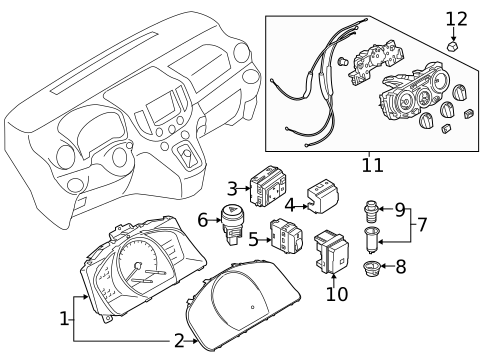 Cluster & Switches for 2019 Nissan NV200 #0