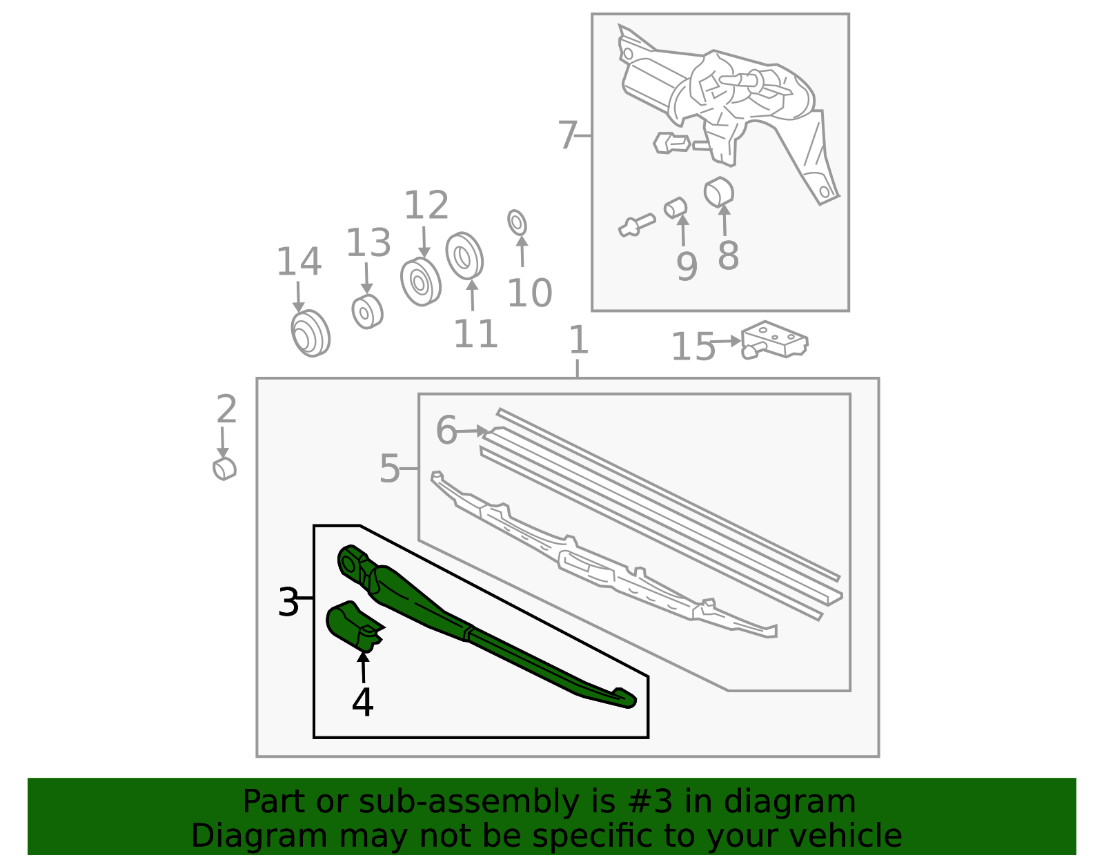 Genuine Honda Windshield Wiper Arm – 76720-S9V-A01 – Fits Pilot 2003-2007 (Rear)