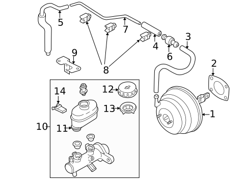 Master Cylinder - Components On Dash Panel for 2000 Nissan Altima #0