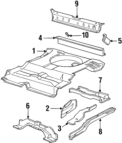 Rear Floor & Rails for 1996 Ford Taurus #0