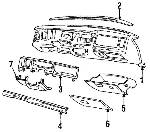FOAZ5404320A - Body: Instrument Panel for Ford: Country Squire, LTD Crown Victoria Image