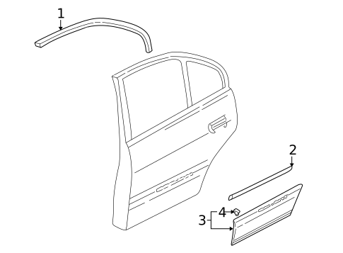 Exterior Trim - Rear Door for 2003 Mitsubishi Galant #0