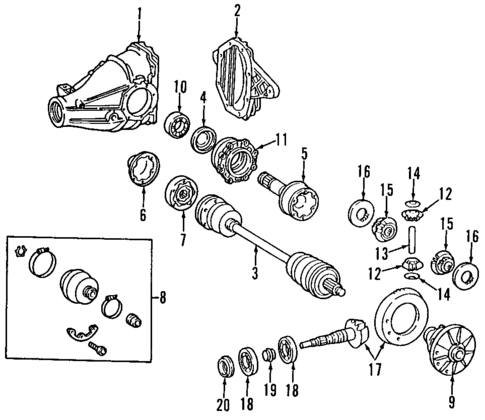 Rear Axle for 2010 Mercedes-Benz CLS63 AMG #1