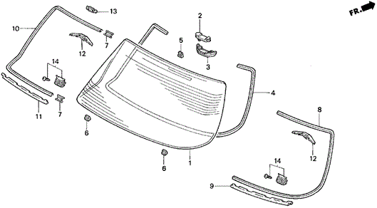 Rear Windshield ('95-'96) for 1996 Acura TL #0