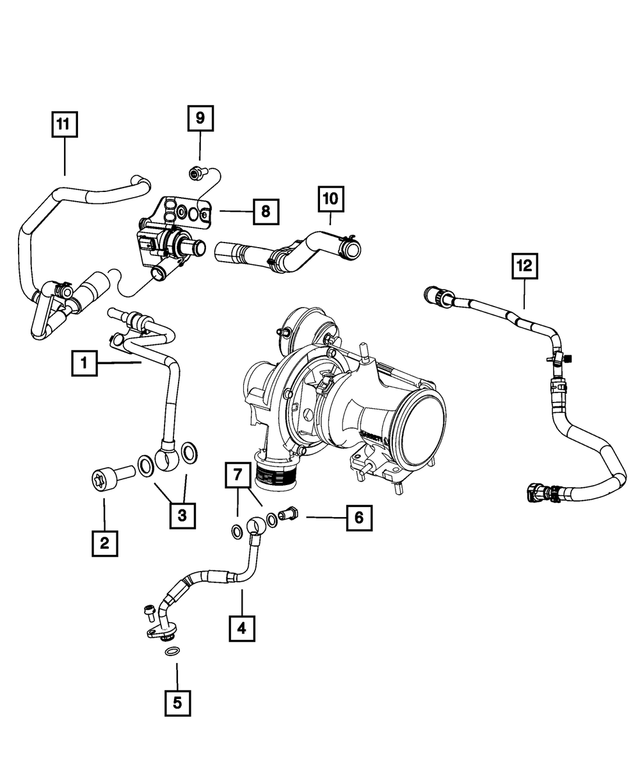 4893208AB - Cooling: Turbo Water Feed Tube for Mopar Image