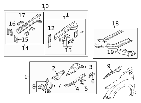 Structural Components & Rails for 2022 Subaru Impreza #1