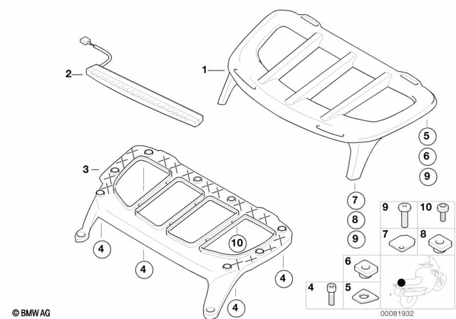 52537655295 - Luggage &amp; Storage: Spacer, Rear, Left for BMW-Motorrad Image