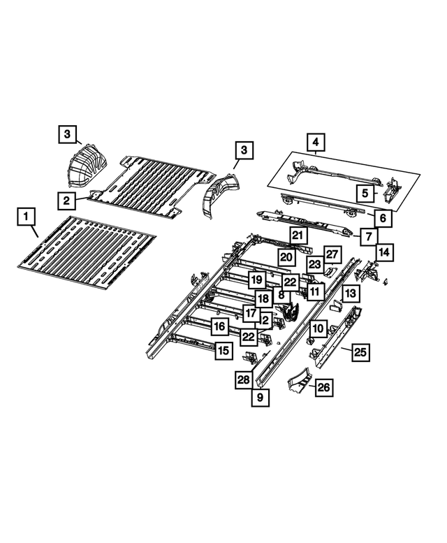 68167035AA - Body Sheet Metal Except Doors: Center Floor Pan for Mopar Image