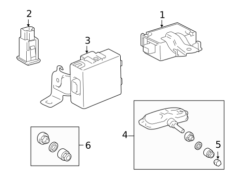 Tire Pressure Monitor Components for 2010 Lexus LX570 #0