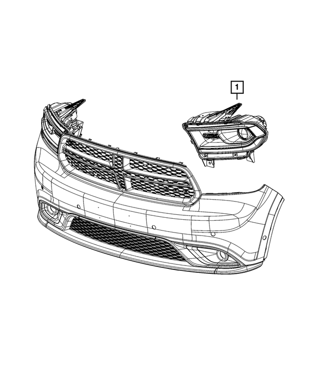 68433782AE - Electrical: Headlamp, Right for Mopar Image