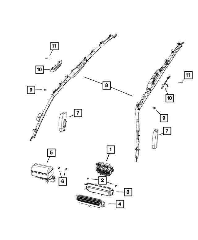 68270964AA - Restraints: Steering Column Opening Kneeblocker for Mopar Image