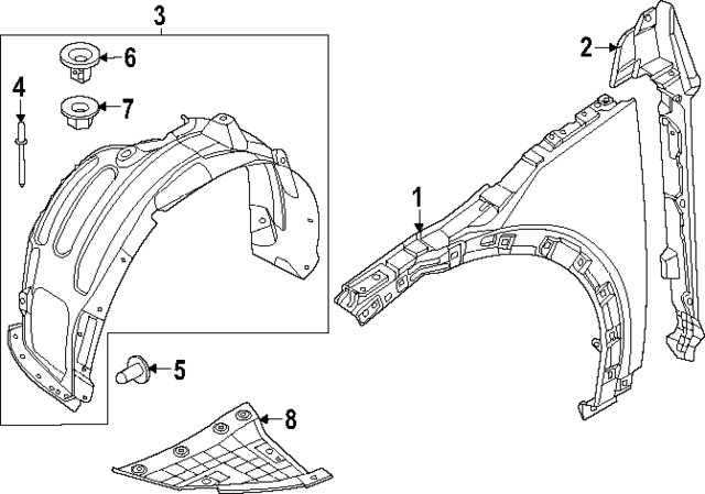 86811CU000 - : Fender Liner for Hyundai Image