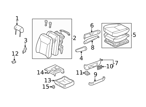 Front Seat Components for 2000 Toyota Sienna #1