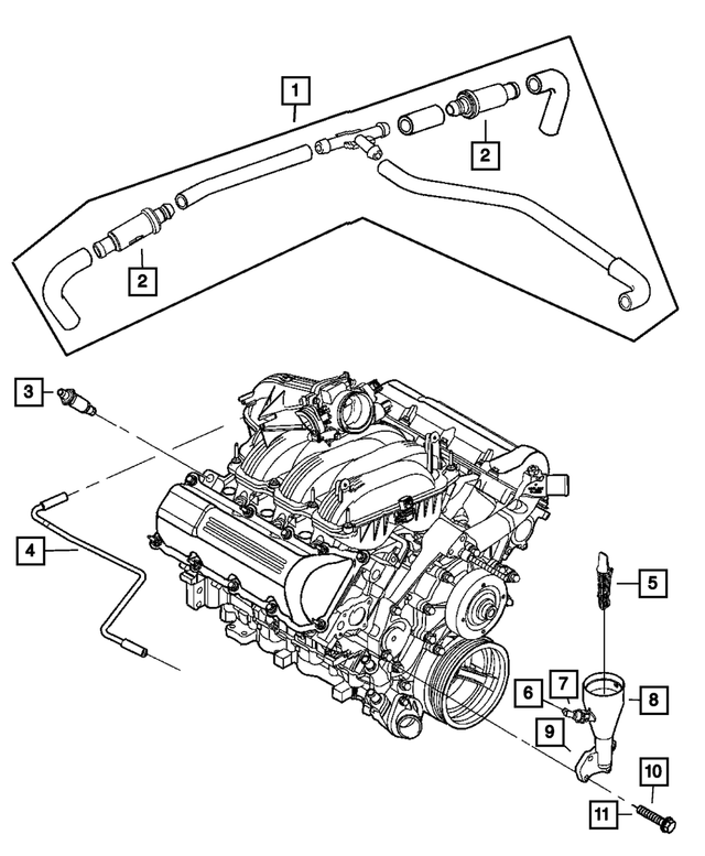53032818AD - Engine 3.7L Six Cylinder: Crankcase Vent Hose for Mopar Image
