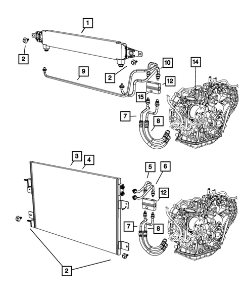 Transmission Oil Cooler, and Lines for 2009 Jeep Patriot #0