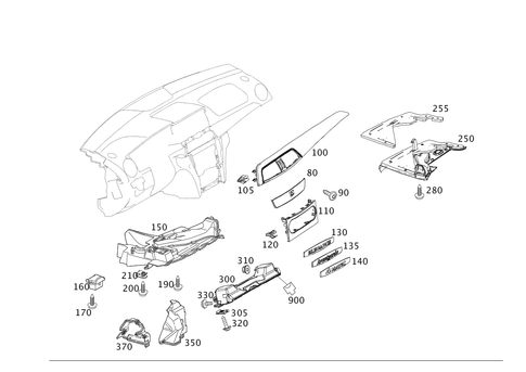 Instrument Panel Detachable Parts for 2010 Mercedes-Benz C350 #0